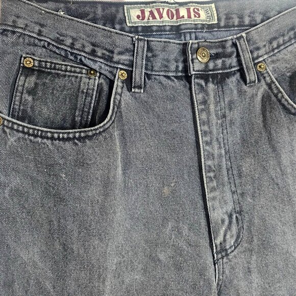 Javolis 80s 90s Jeanstack Classic Fit Mens Jeans 33x27 100% Cotton Leather Label - Picture 5 of 8